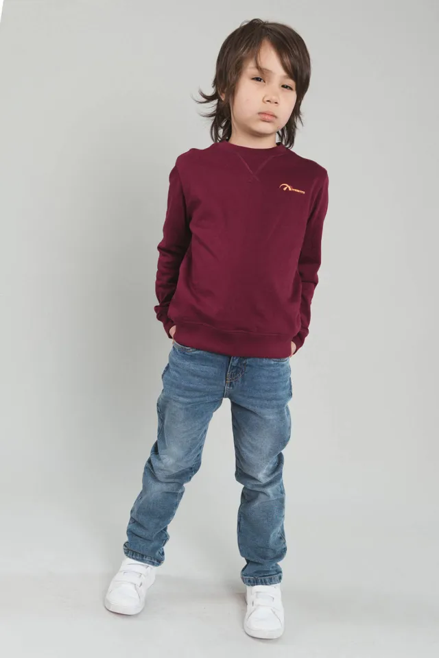 TYGO & vito sweater met backprint - donkerrood