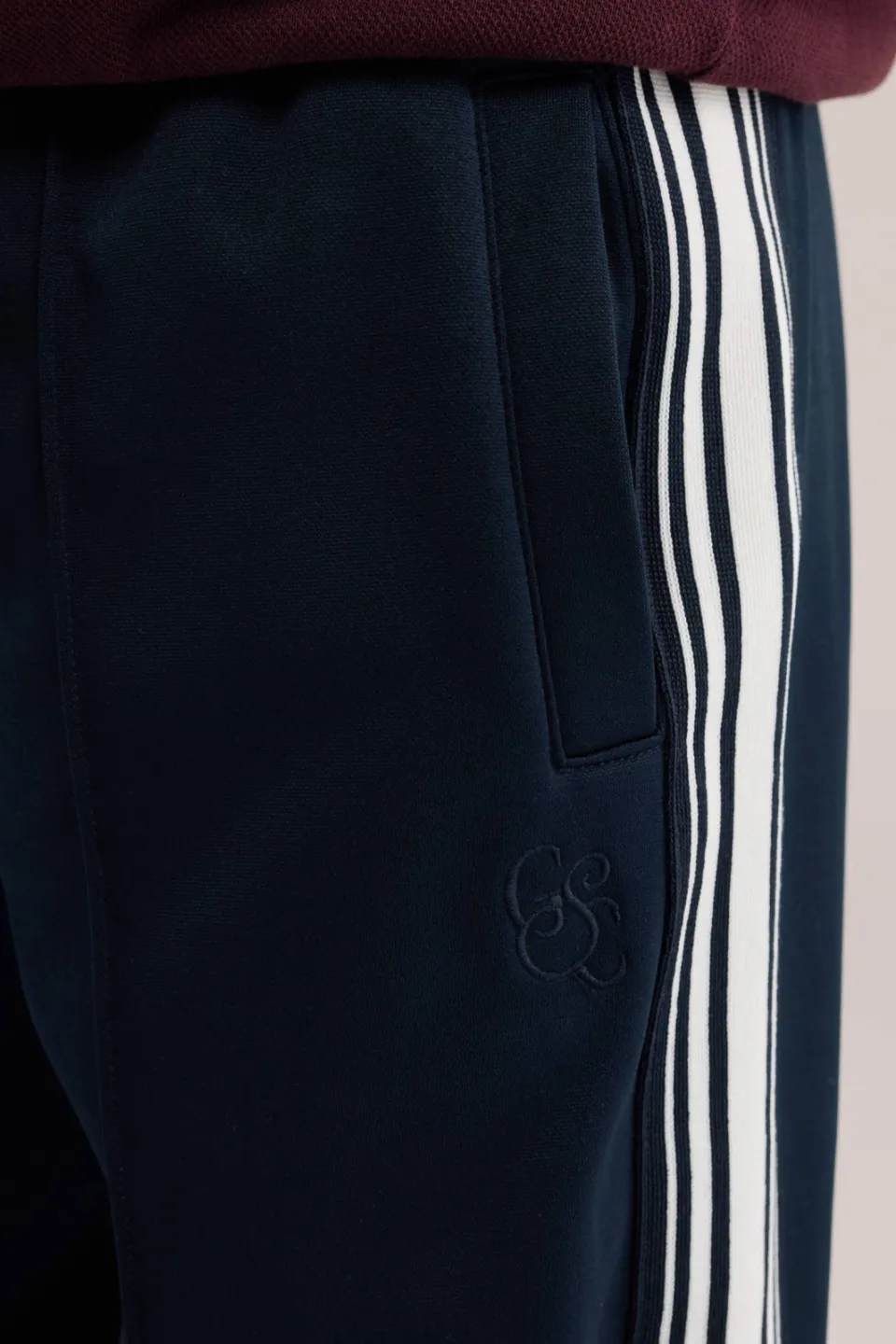 WE Fashion straight leg gestreepte joggingbroek donkerblauw, foto 5
