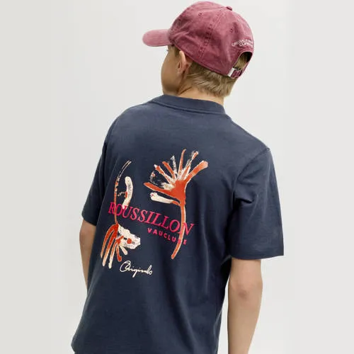 Jack & Jones junior t-shirt met backprint donkerblauw, foto 5