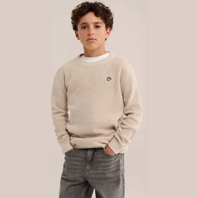 WE Fashion katoenen gebreide trui - beige