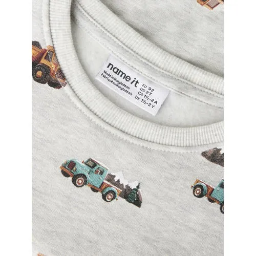 NAME IT MINI sweater met print - lichtgrijs All over print, foto 3