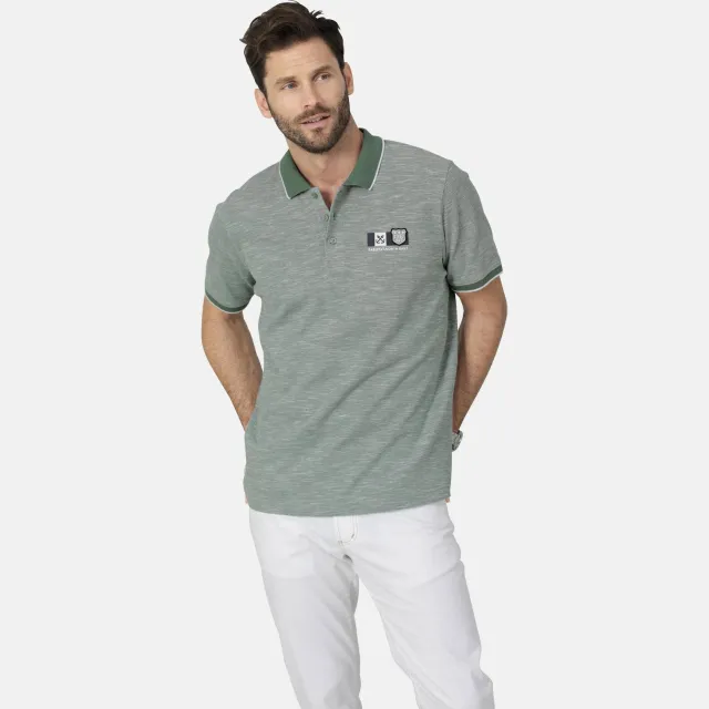 Babista regular fit gemêleerde polo Plus Size - groen