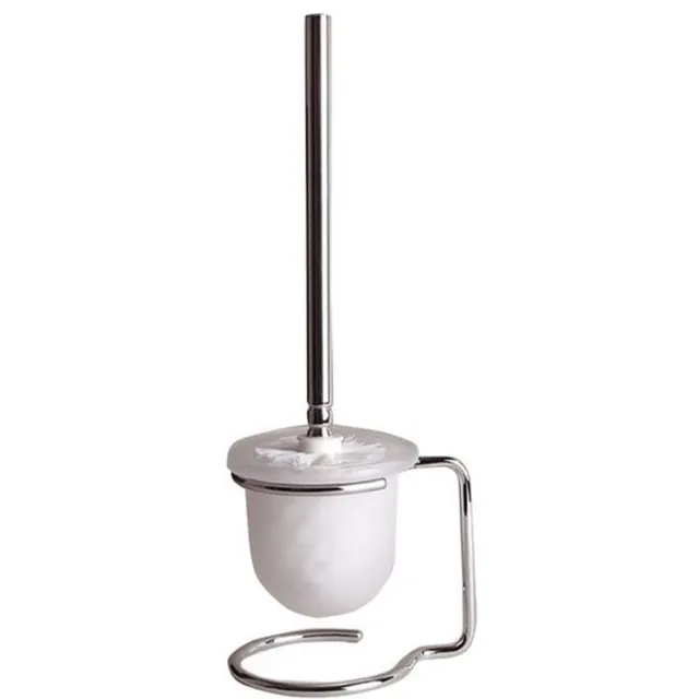 Sapho Toiletborstelhouder Sapho X-Round Vrijstaand 36x14x11 cm Chroom / Melkglas