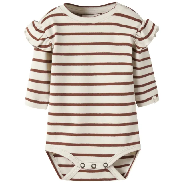 Lil' Atelier Nbflimia Mia romper offwhite bruin, foto 2