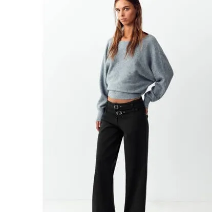 Mango TEEN low waist wide leg jeans - zwart, foto 2
