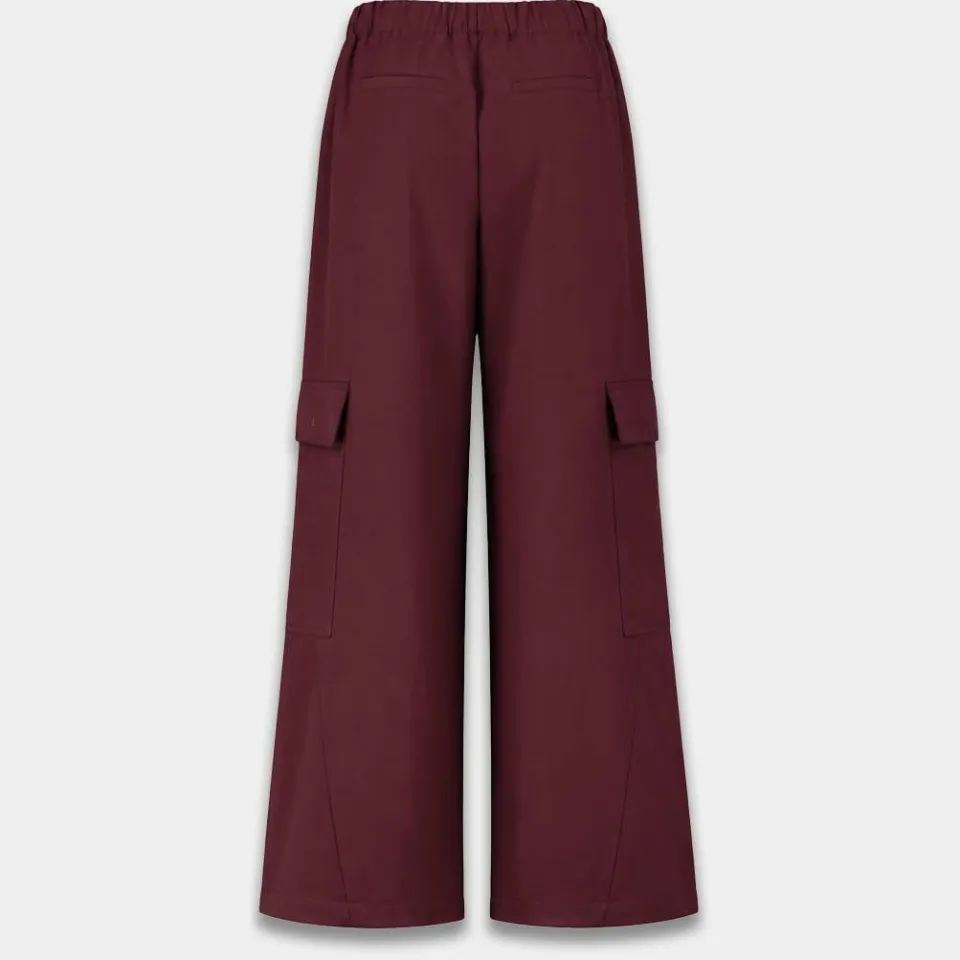 Harper & Yve Lenne-pa wide leg cargobroek donkerrood bordeaux, foto 2