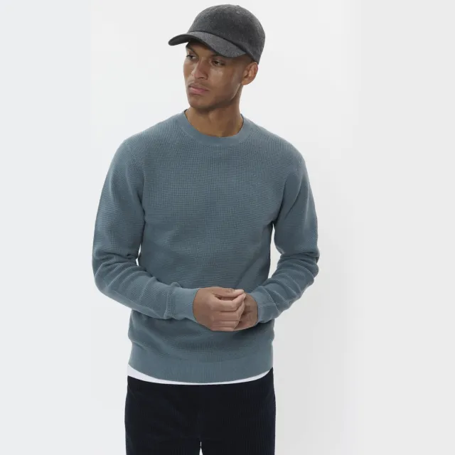 Matinique trui fijn gebreid blauw Captain's Blue Melange