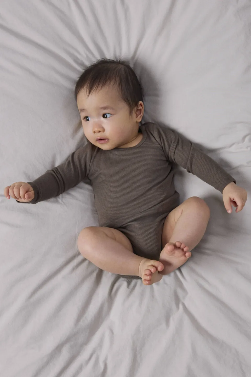 NAME IT BABY modal romper met textuur - bruin