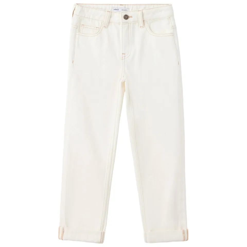 Mango Kids regular fit jeans - ecru, foto 3