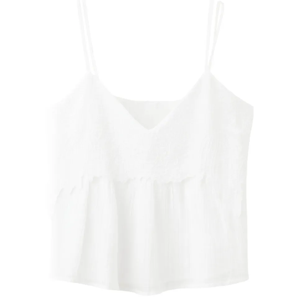 Mango top met borduursels wit, foto 2