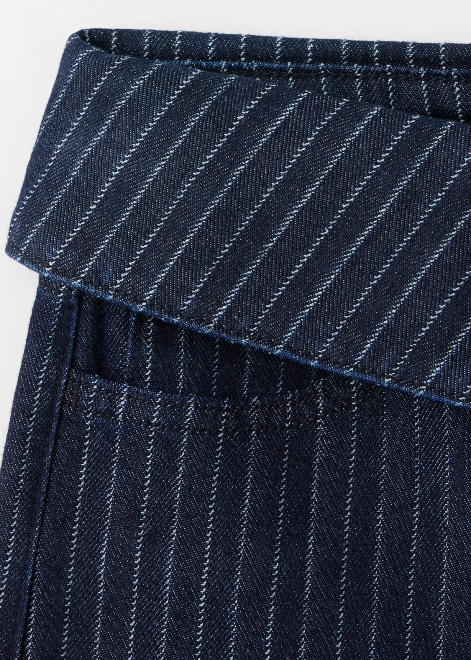 Mango TEEN wide leg jeans met krijtstreep - donkerblauw, foto 5