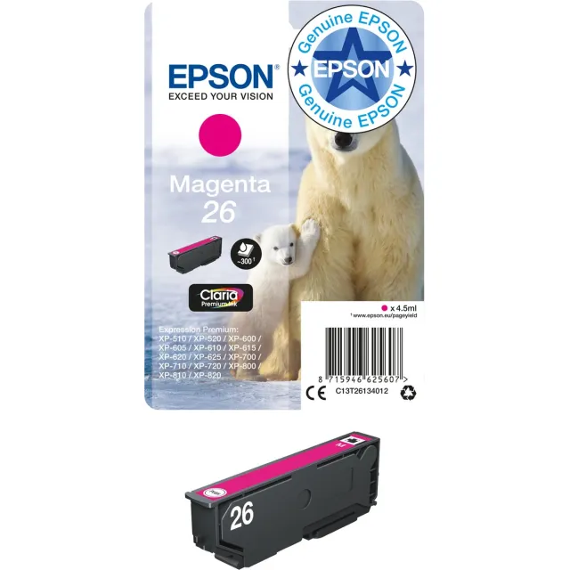 Epson Inktcartridge epson 26 t2613 rood Magenta