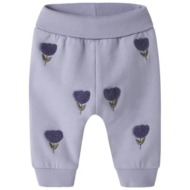 NAME IT BABY joggingbroek met borduursels paars