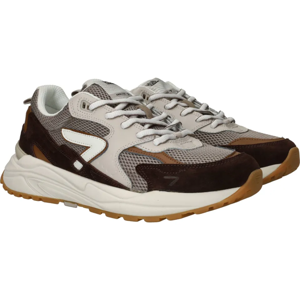 Hub Grid sneaker bruin, foto 3