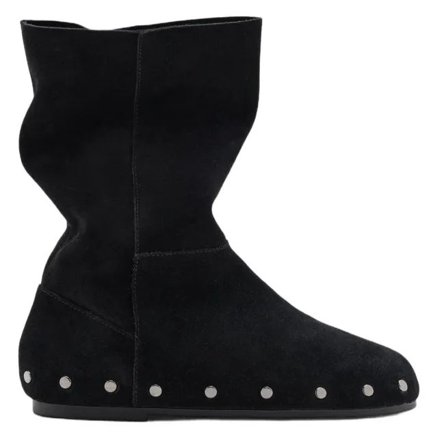 Mango Kids leren laarzen met studs - zwart
