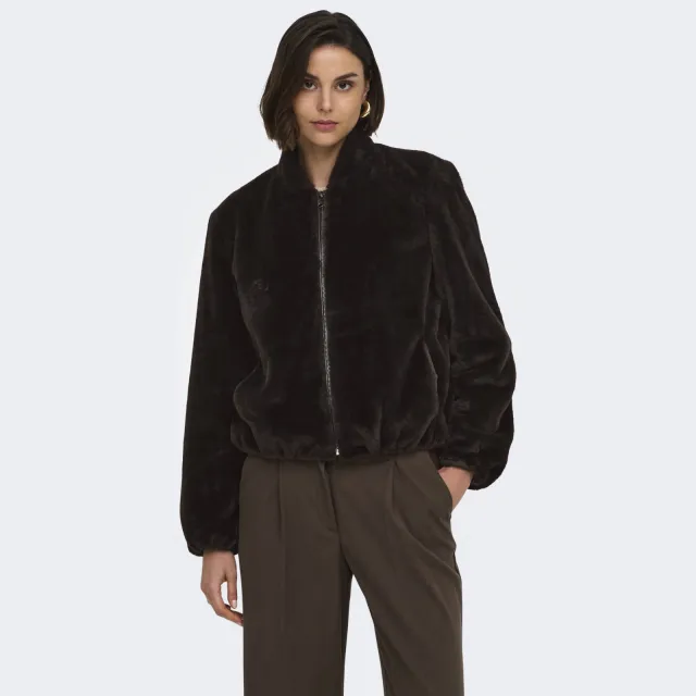 JDY faux fur jas - bruin