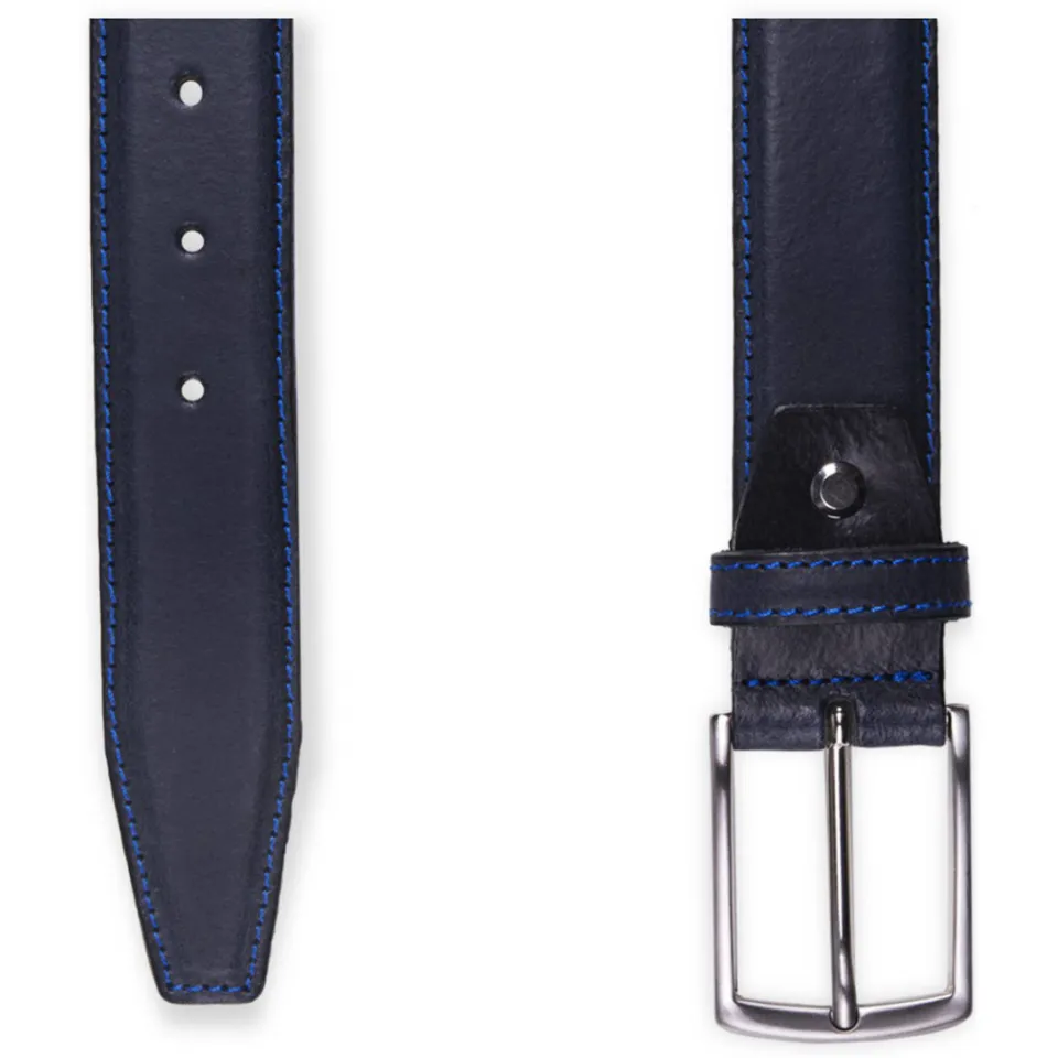 Profuomo leren riem donkerblauw, foto 2