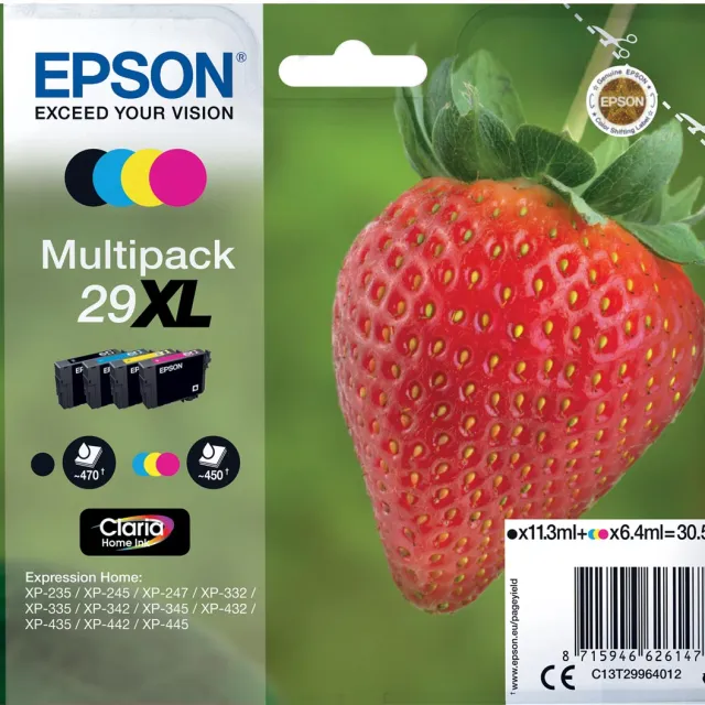 Epson 29XL, CMYK Multipack (Aardbei) 4-kleuren
