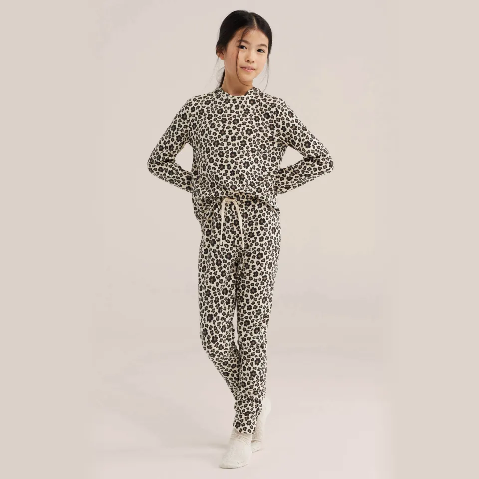 WE Fashion pyjama met panterprint beige/bruin