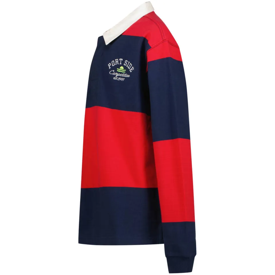 Vingino gestreepte longsleeve rood navy, foto 3