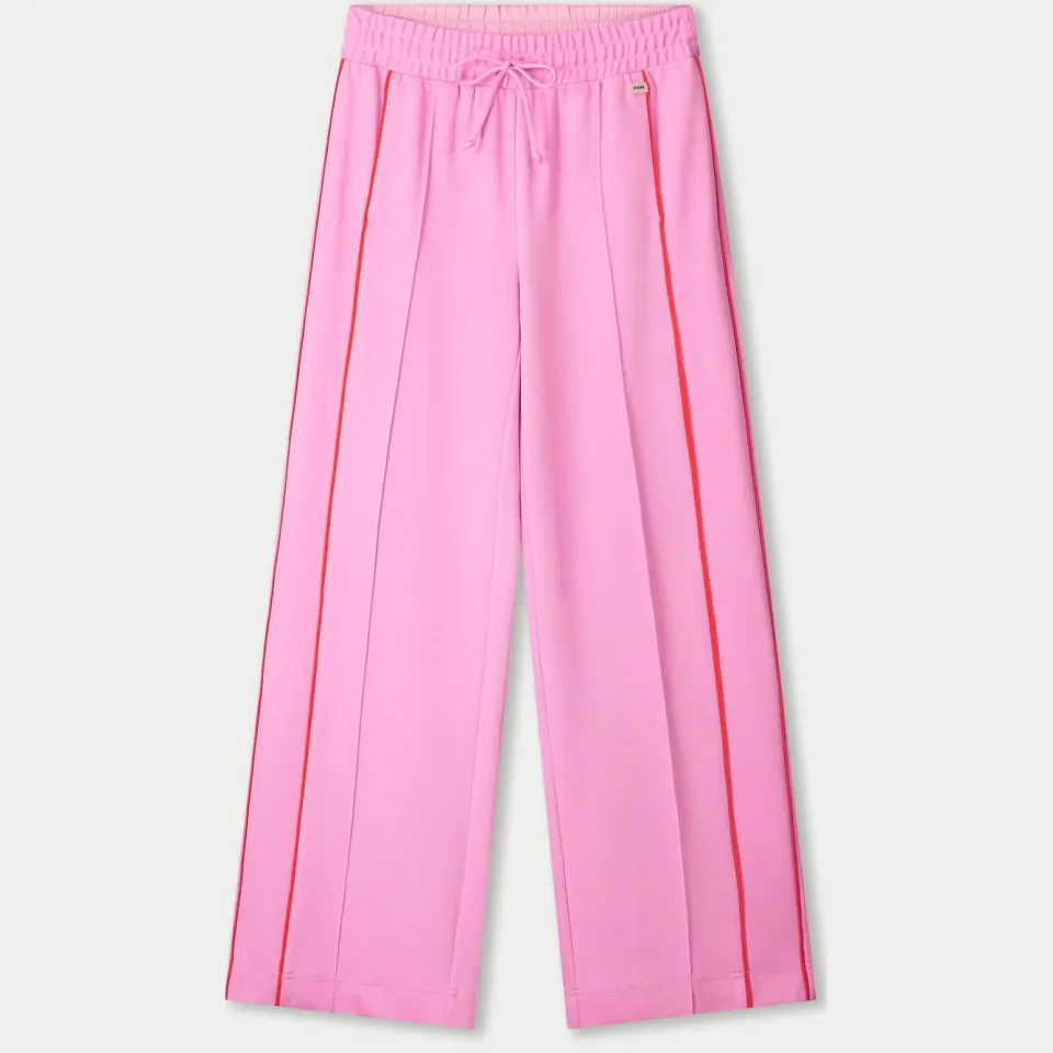 POM Amsterdam wide leg high waist gestreepte broek roze, foto 2