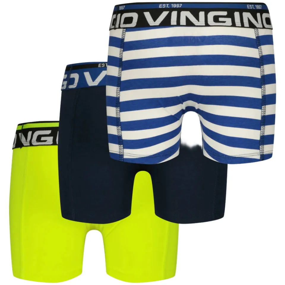 Vingino boxershorts set van 3 blauw geel, foto 4