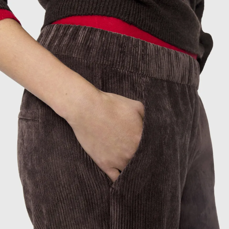 MAC wide leg corduroy broek - bruin, foto 4