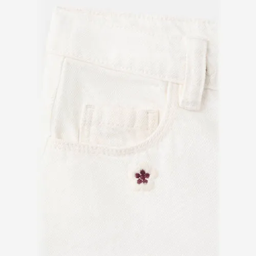 Mango Kids gebloemde denim short met borduursels ecru, foto 6