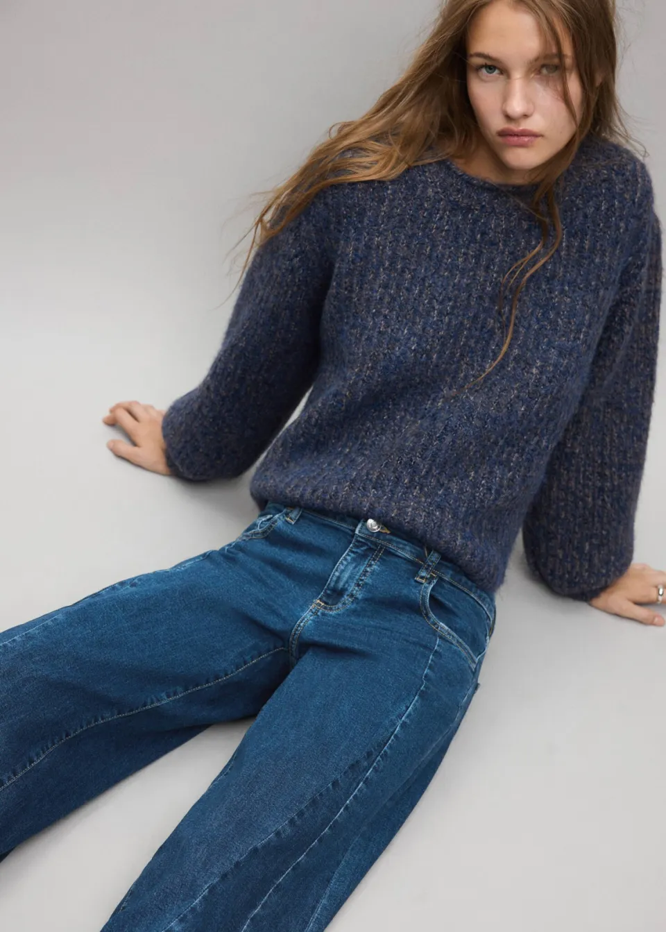 Mango TEEN wide leg jeans - changeant blauw, foto 5