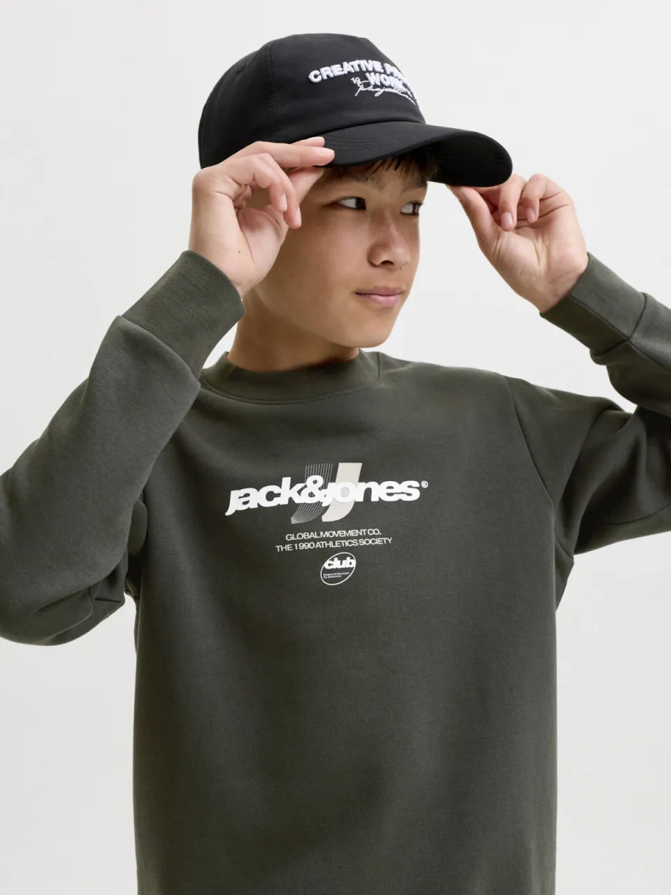 Jack & Jones JUNIOR sweater met logo - kaki, foto 6