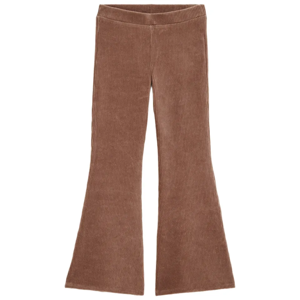 WE Fashion fluwelen flared broek lichtbruin, foto 2