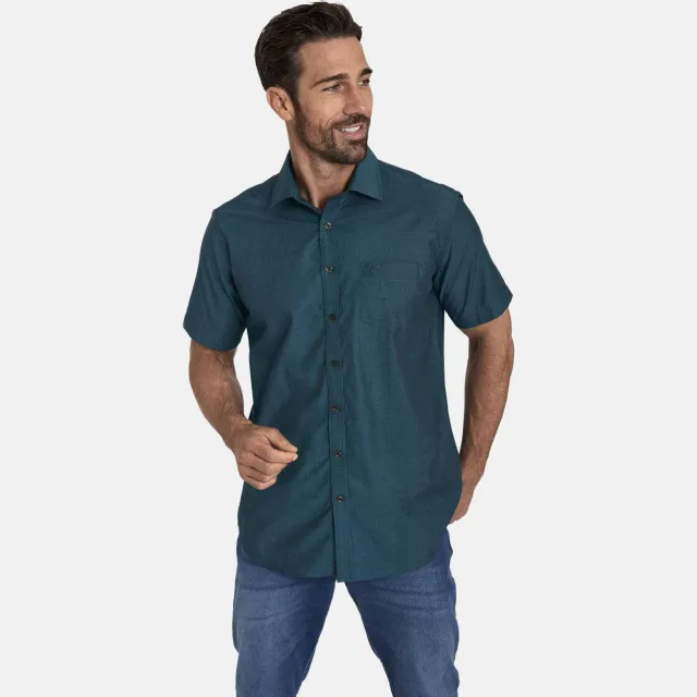 Jan Vanderstorm casual overhemd EVIN Plus Size - (set van 2) benzine