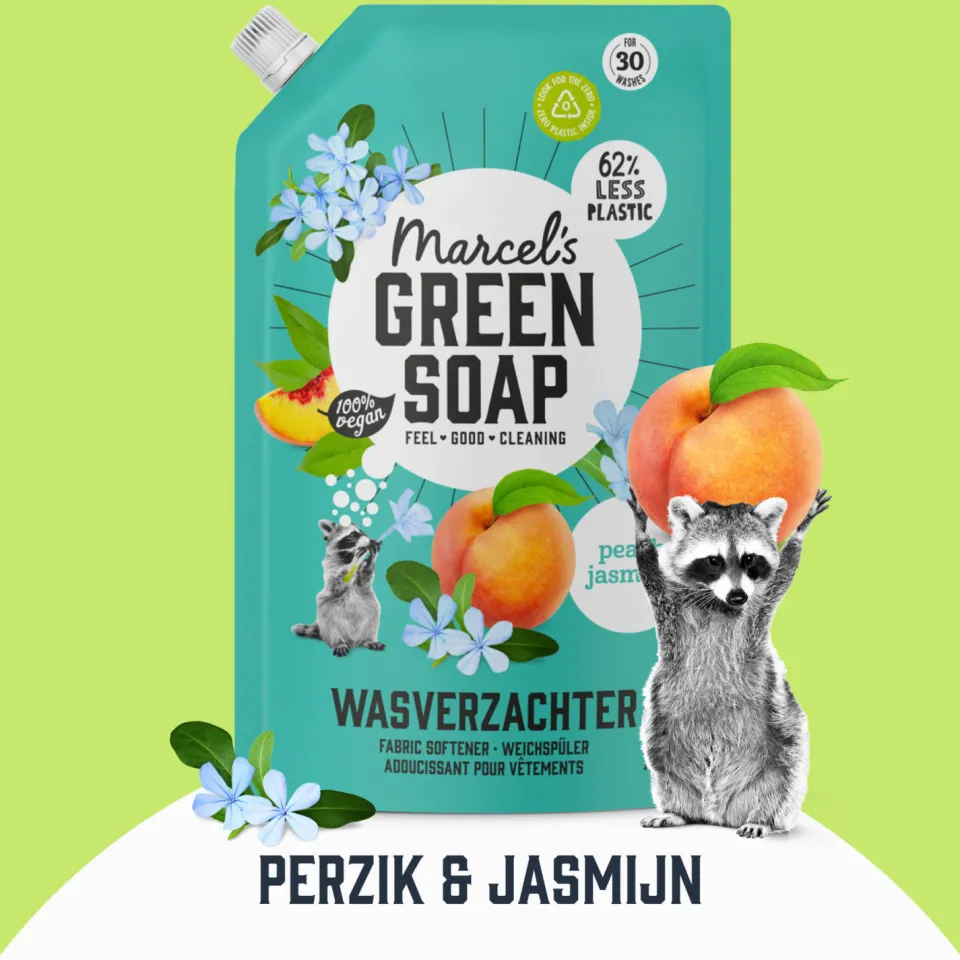 Marcel's Green Soap wasverzachter Perzik & Jasmijn navulling, foto 6