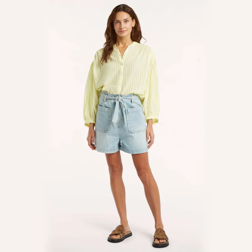 Circle Of Trust gestreepte blouse lichtgeel geel, foto 3