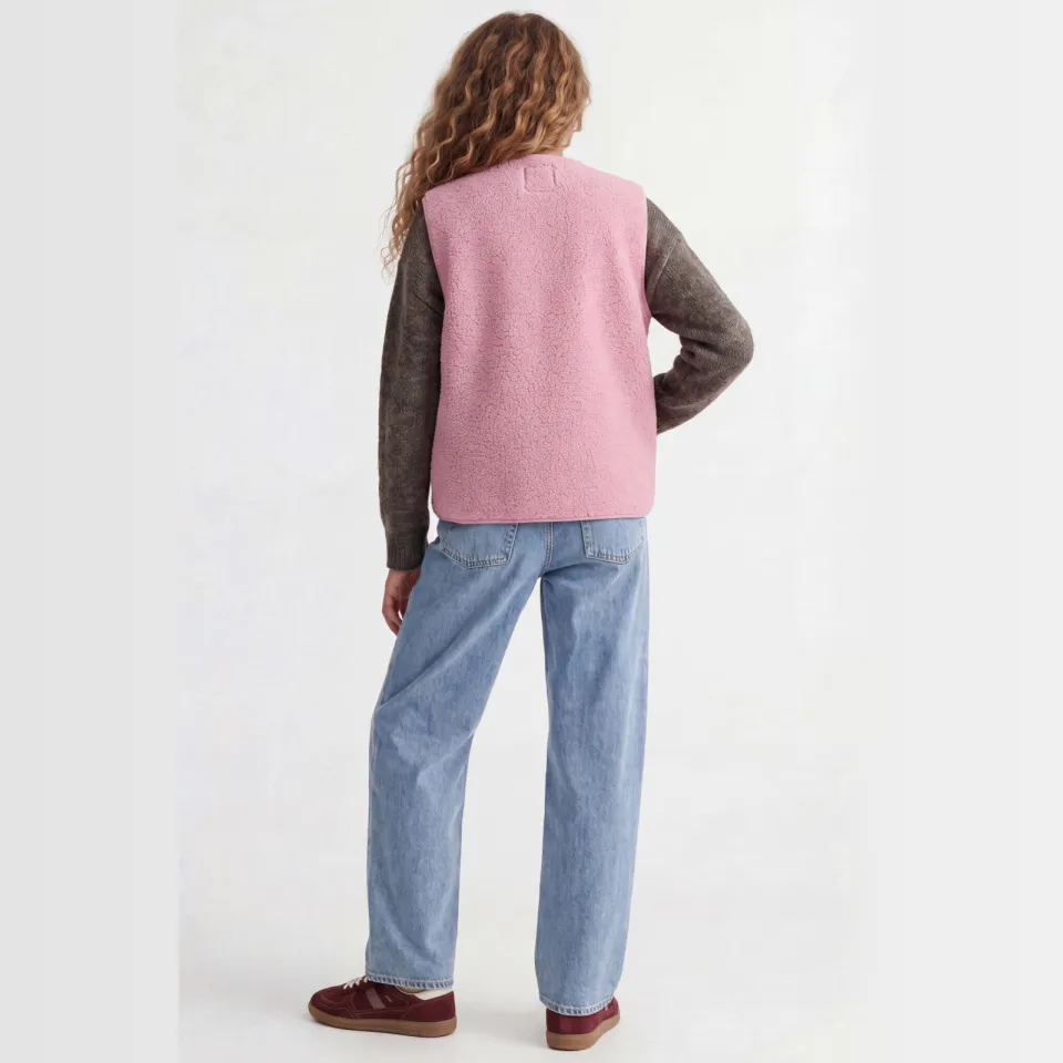 JJXX GIRL rechtvallend teddy gilet - roze, foto 4