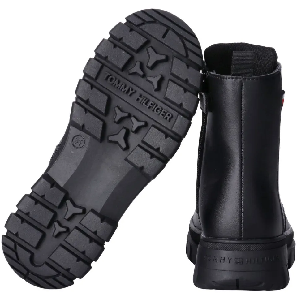 Tommy Hilfiger enkelboots met profielzool - zwart, foto 2