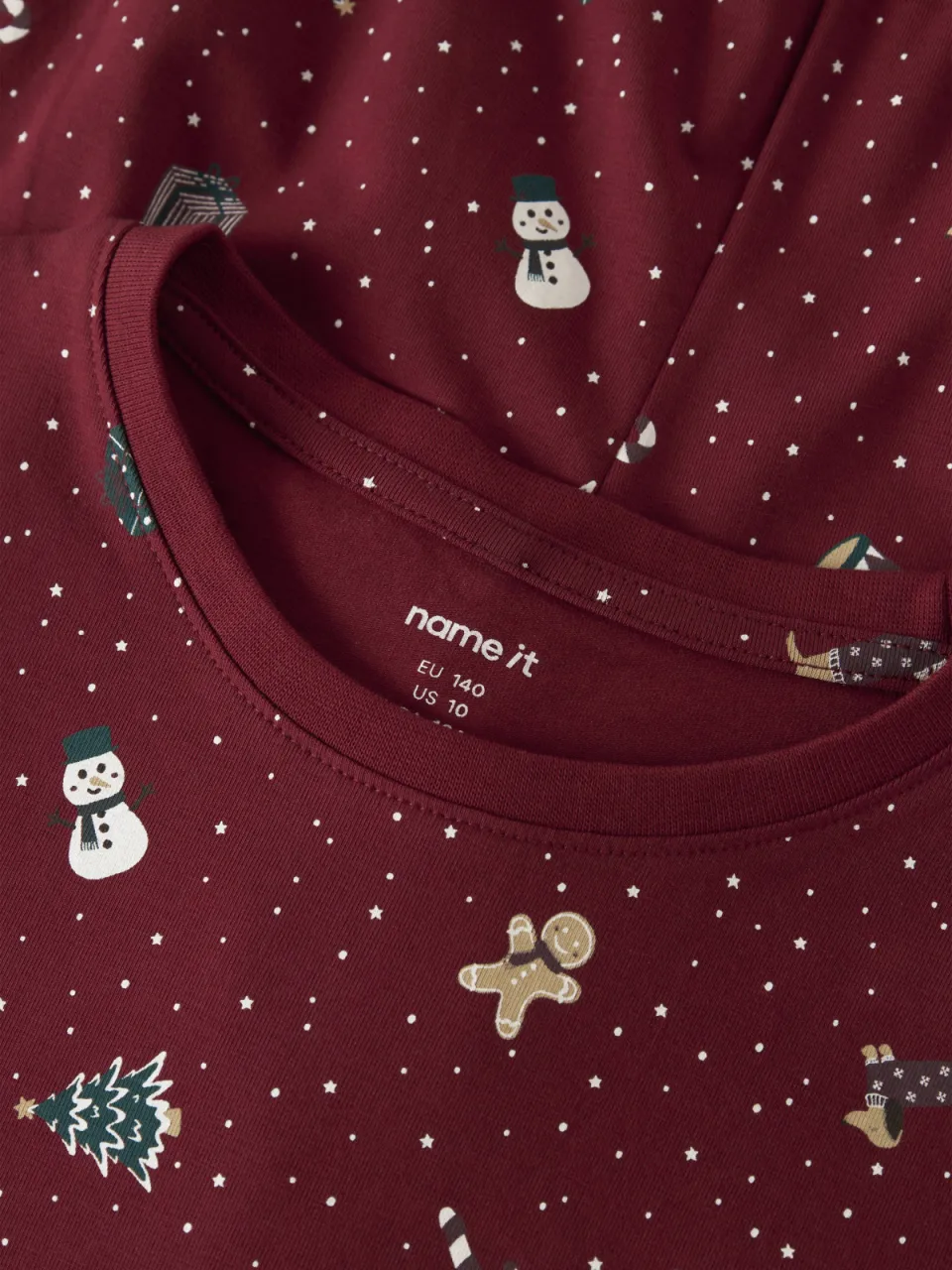 NAME IT kerst pyjama met print donkerrood, foto 4
