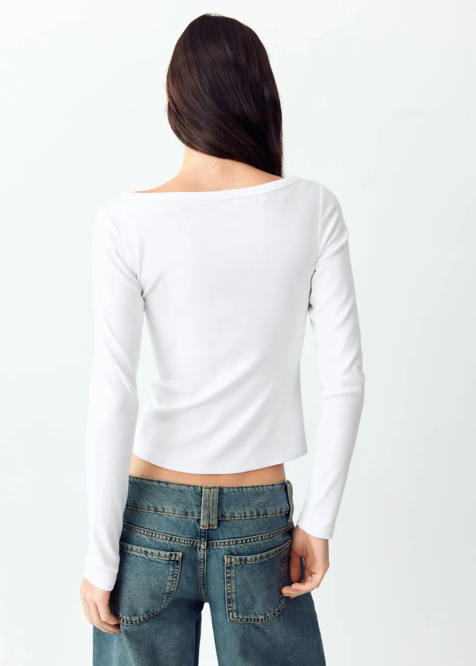 Mango Teen longsleeve met studs wit, foto 5
