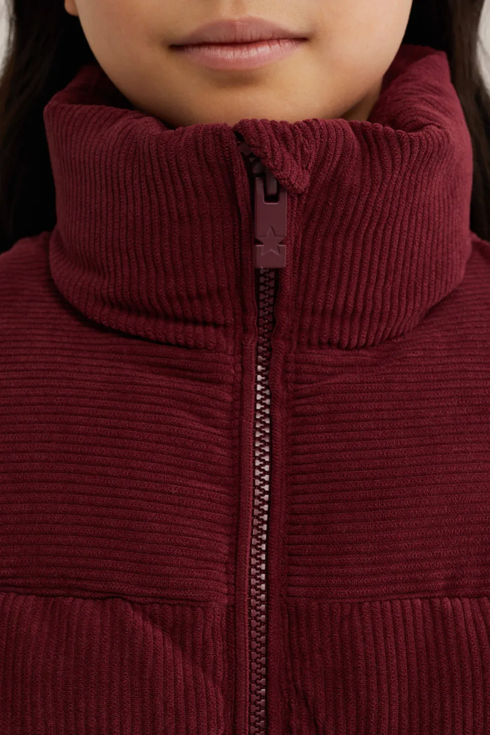 WE Fashion corduroy gewatteerde jas donkerrood, foto 7