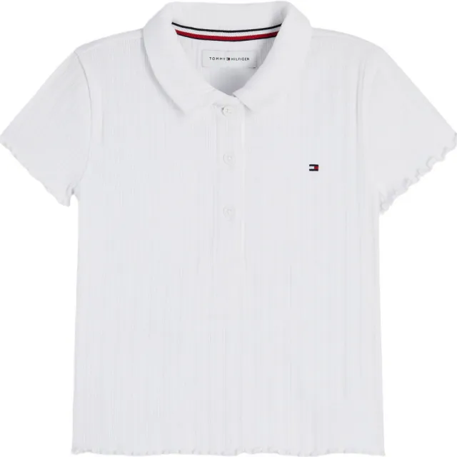 Tommy Hilfiger polo met golvende afwerking - wit, foto 2