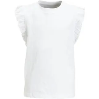 Anytime T-shirt met ruffles wit