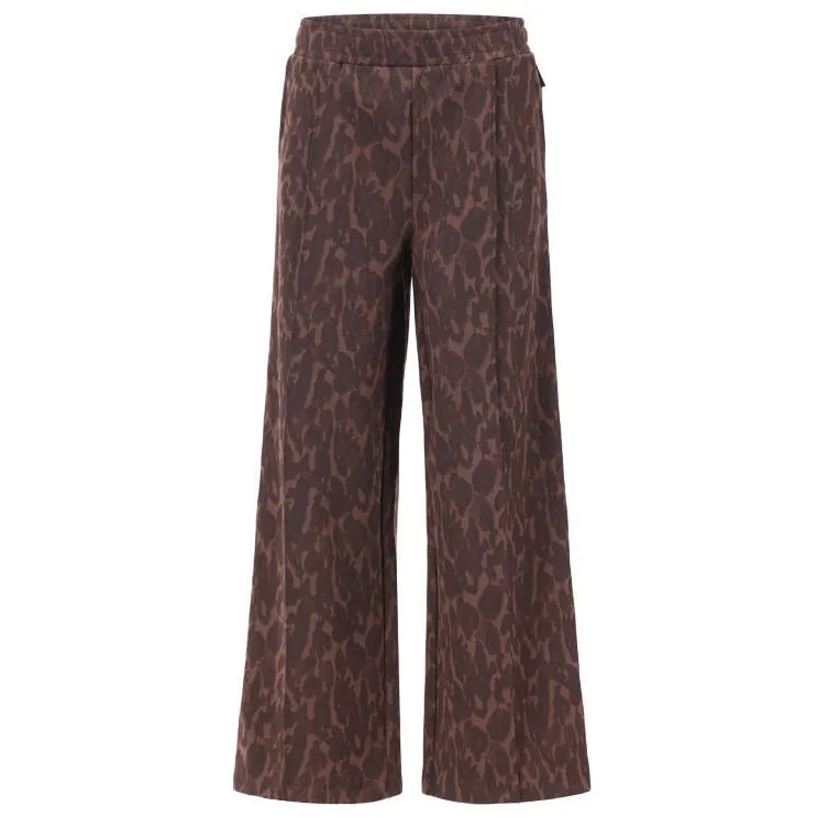 Retour Jeans wide leg sweatpants met panterprint donkerbruin, foto 2