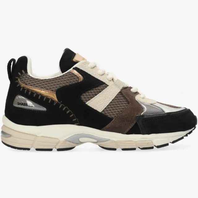 Shabbies Amsterdam Abbey Run sneaker Mesh Zwart/Gebroken wit