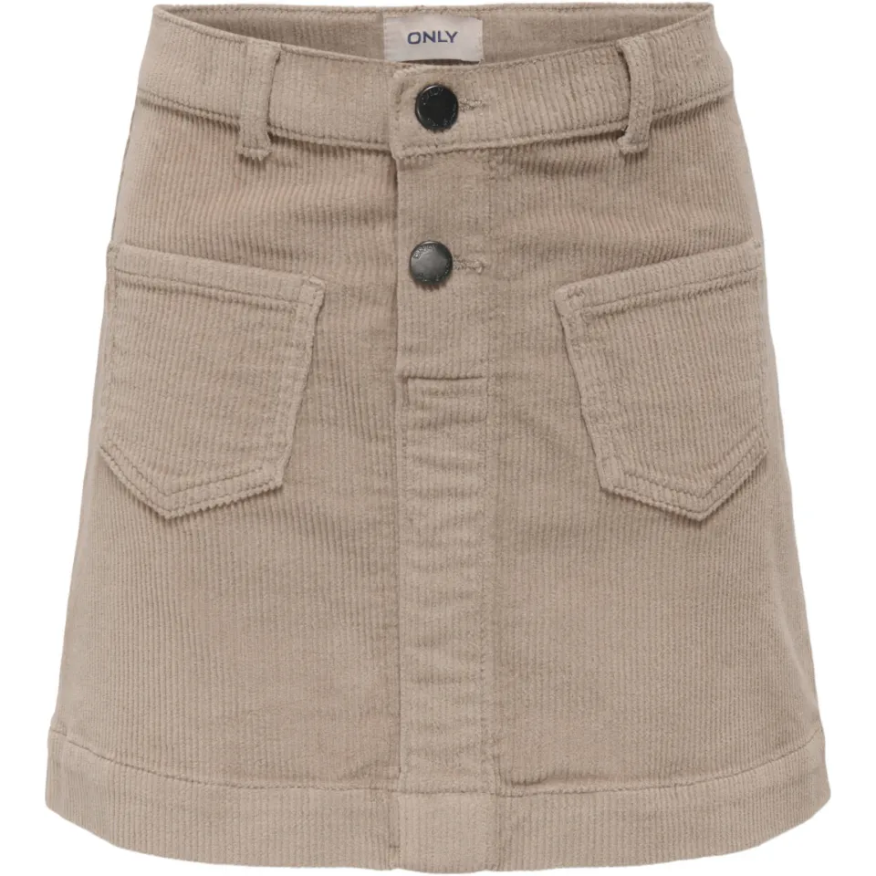 Only corduroy korte A-lijn rok beige, foto 2