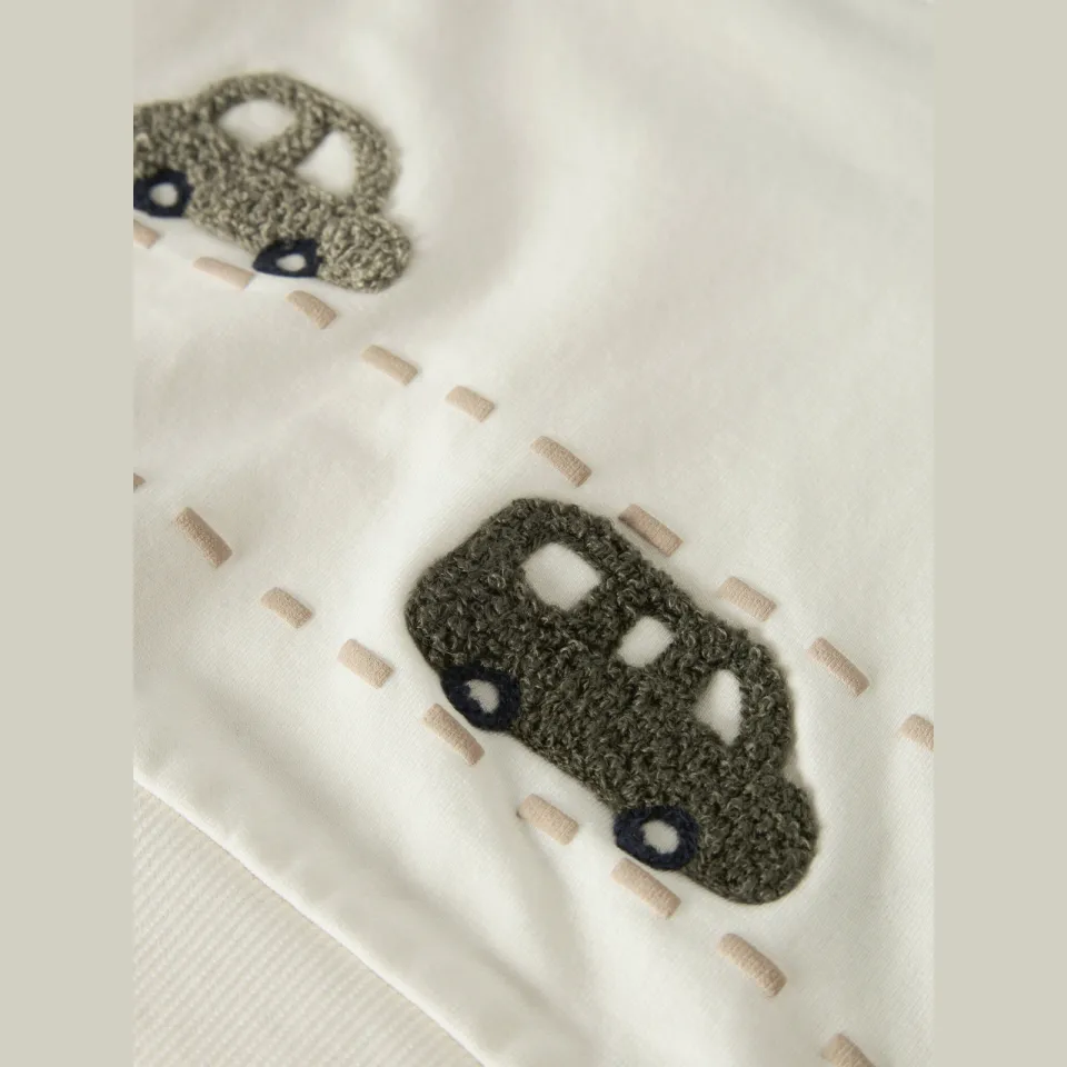 NAME IT BABY rechtvallende sweater met patches en print - ecru, foto 4