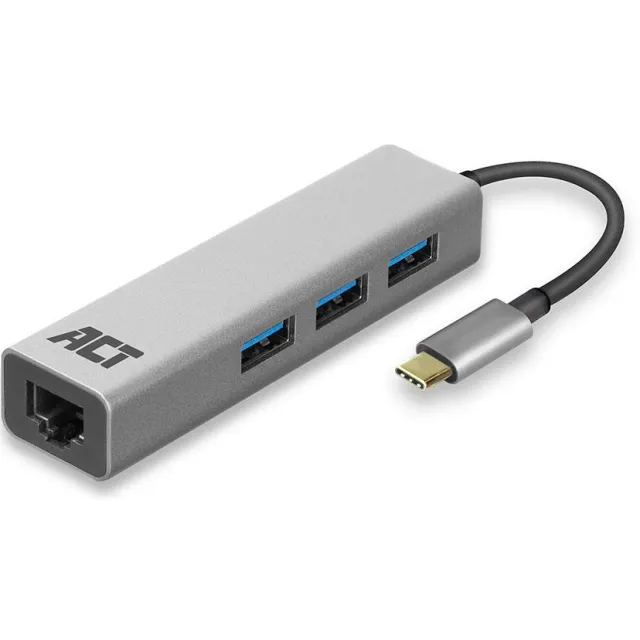 ACT AC7055 3-poorts USB-C hub met ethernet