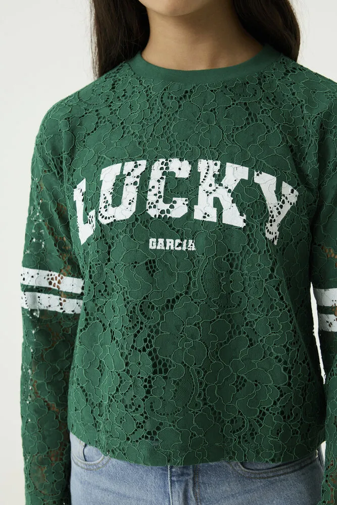 Garcia rechtvallende longsleeve groen, foto 7