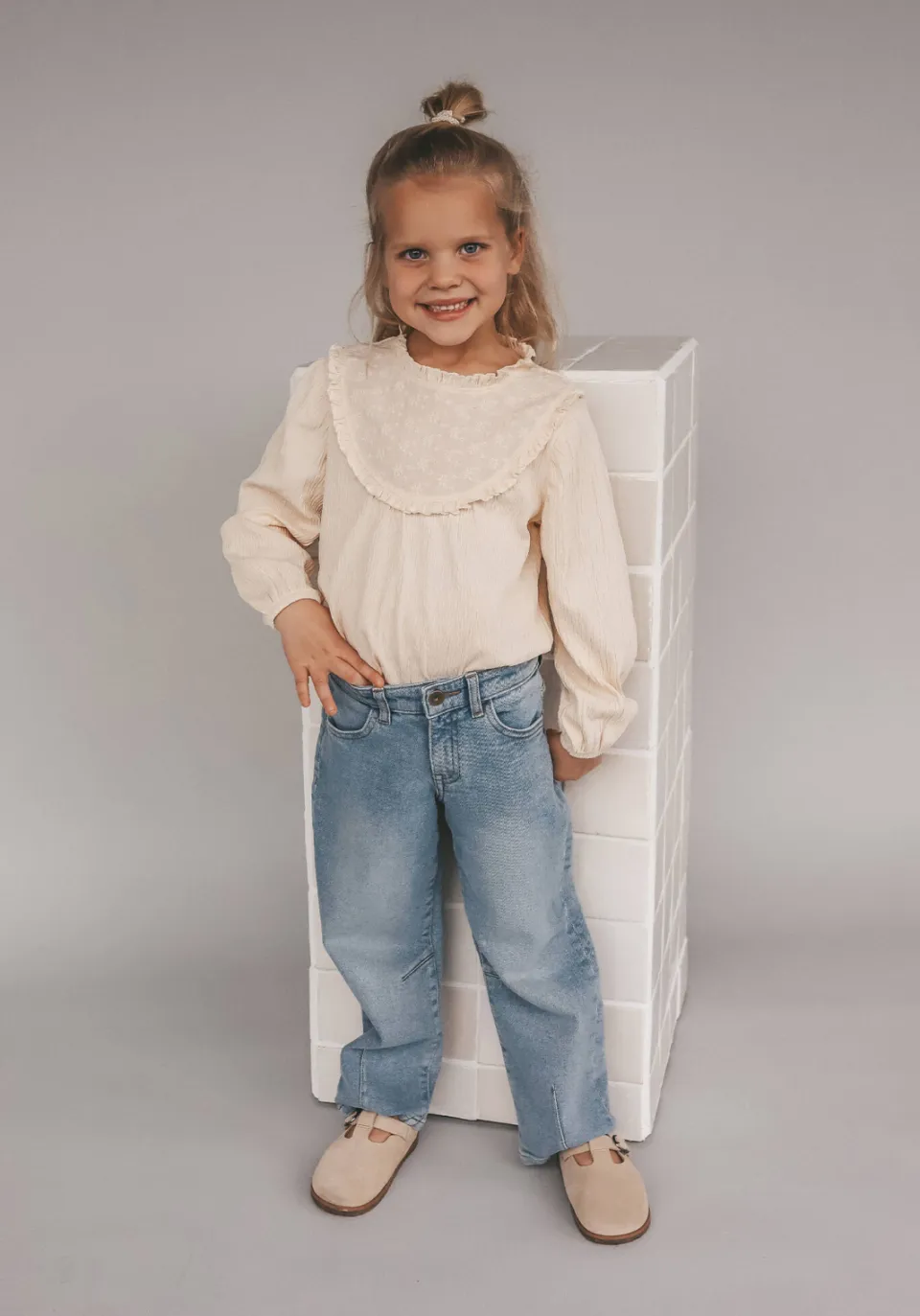 Your Wishes barrel jeans light blue denim