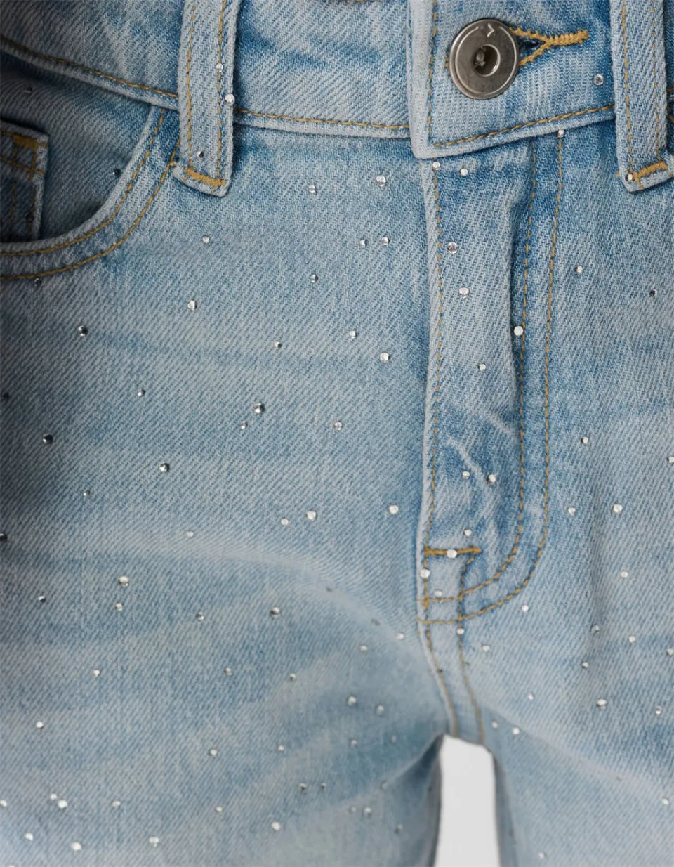 Shoeby high waist barrel jeans met strass steentjes light blue denim, foto 5
