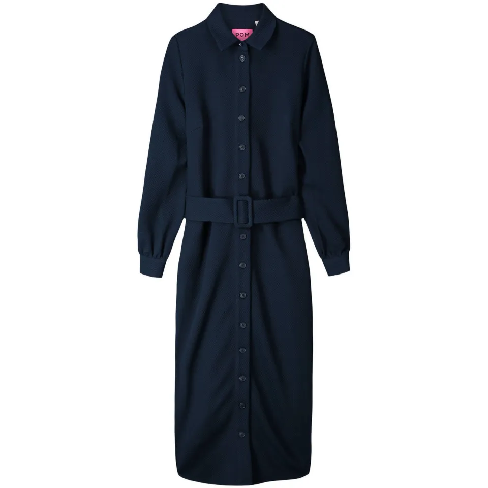 POM Amsterdam Demi midi blousejurk donkerblauw, foto 2